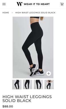 Wear It To Heart Women's HW Black High Rise Leggings XS